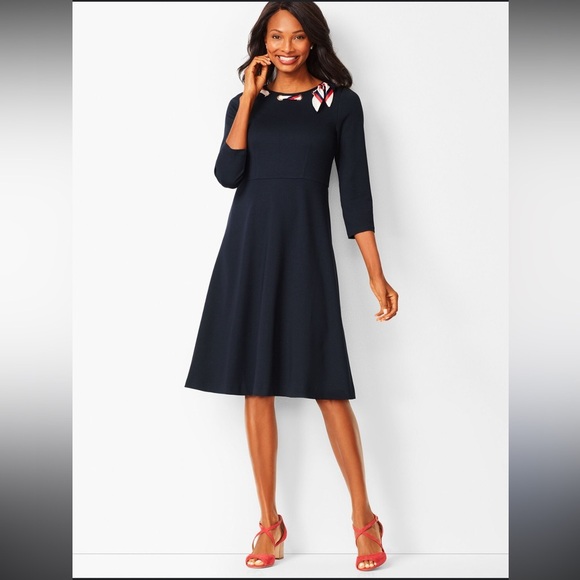 🆕 Talbots PONTE FIT & FLARE DRESS - Picture 1 of 9